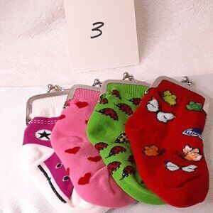 NEW bundle of 4 sock coin purses for kids